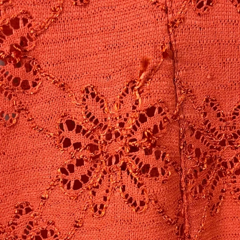 Free People Lace Peplum Daisy Pointelle Persimmon Unlined Top Size medium